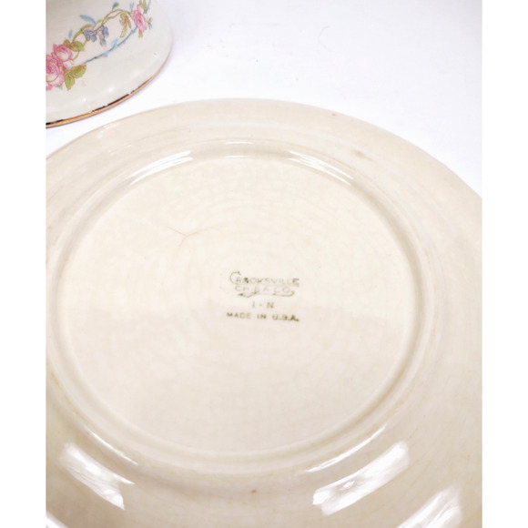 Vintage Tea Cup And Saucer Crooksville China USA Gold Trim Farmhouse 1950's - Picture 5 of 7